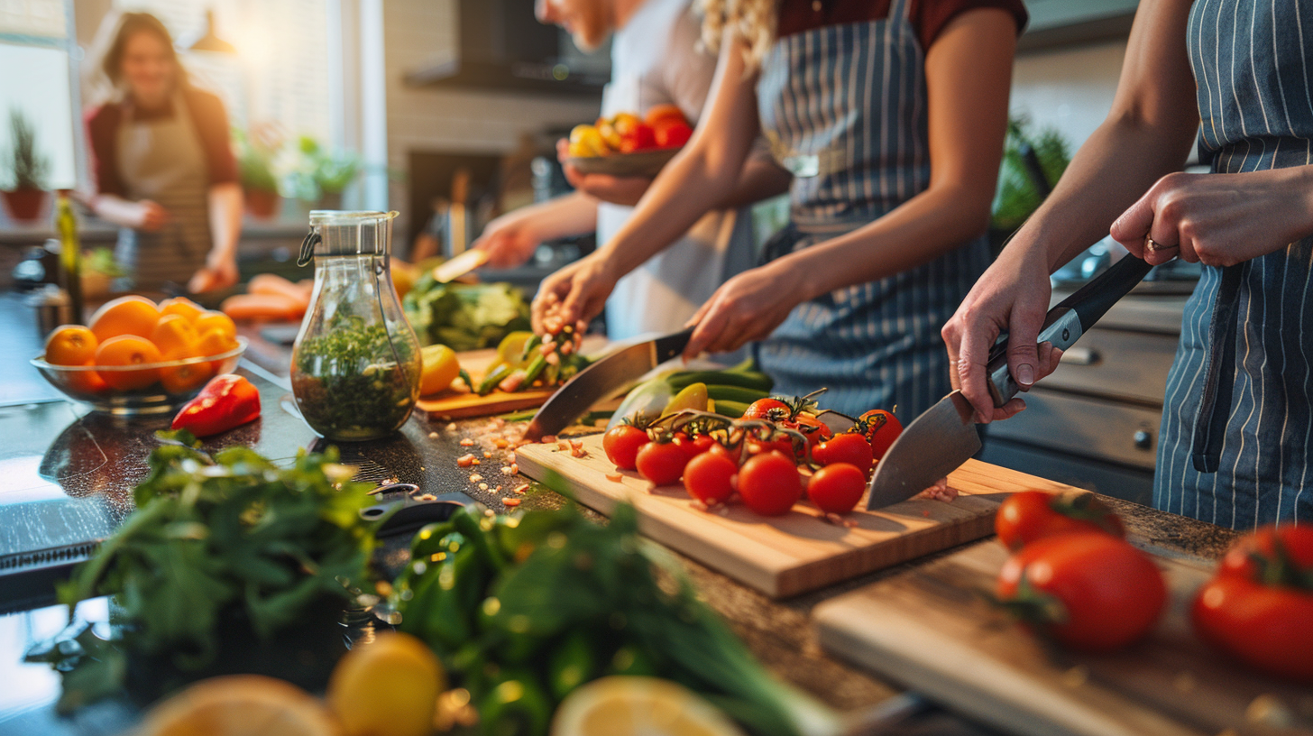 Свіжі овочі, фрукти та продукти для збалансованого харчування