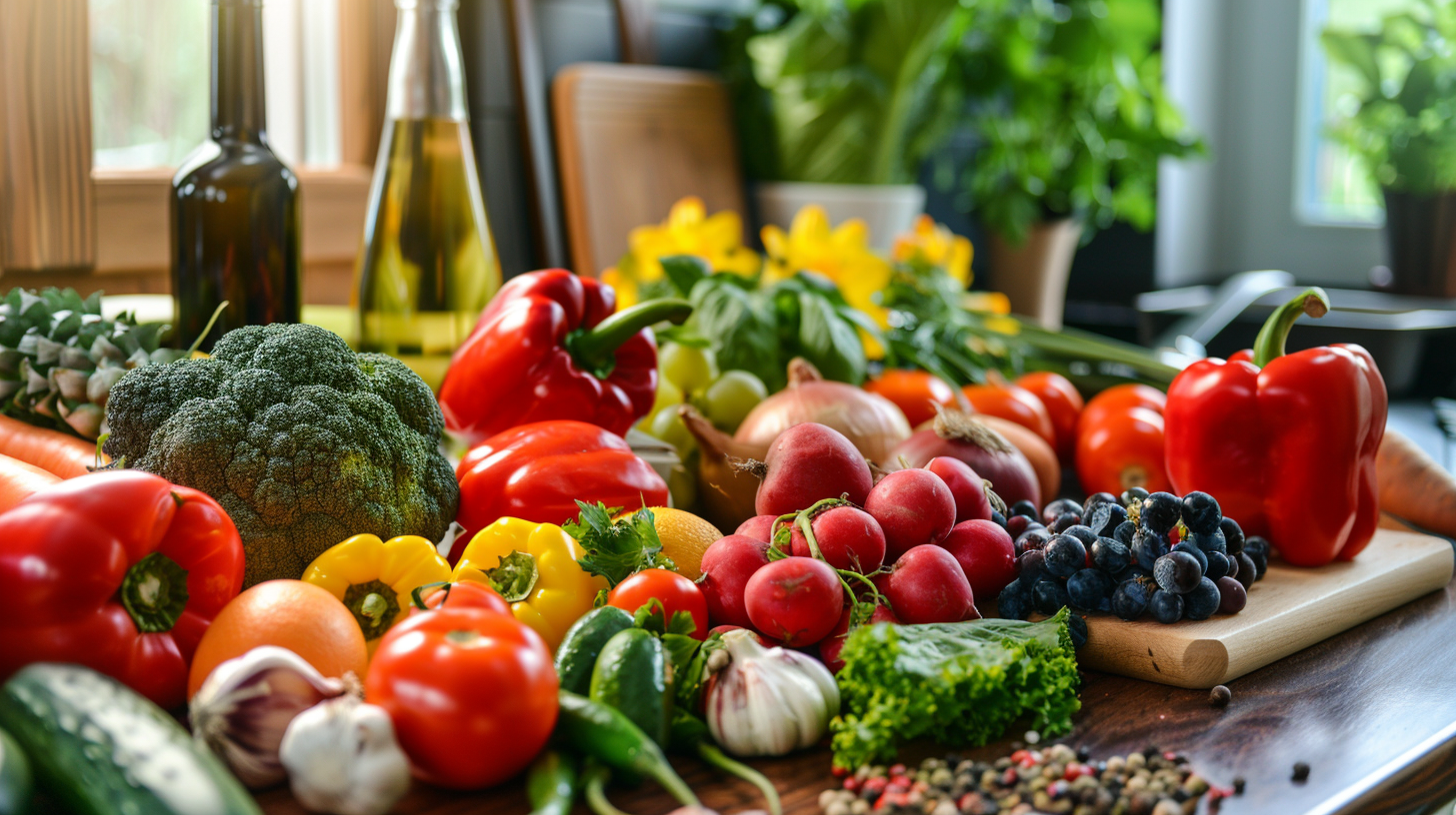 Процес приготування здорової їжі на кухні